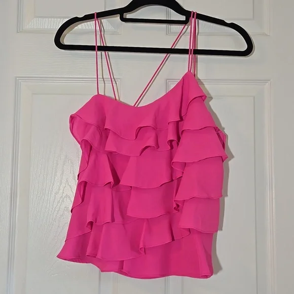 B3. New Flying Tomato Pink Ruffled Women's Top Size Small - Picture 1 of 4
